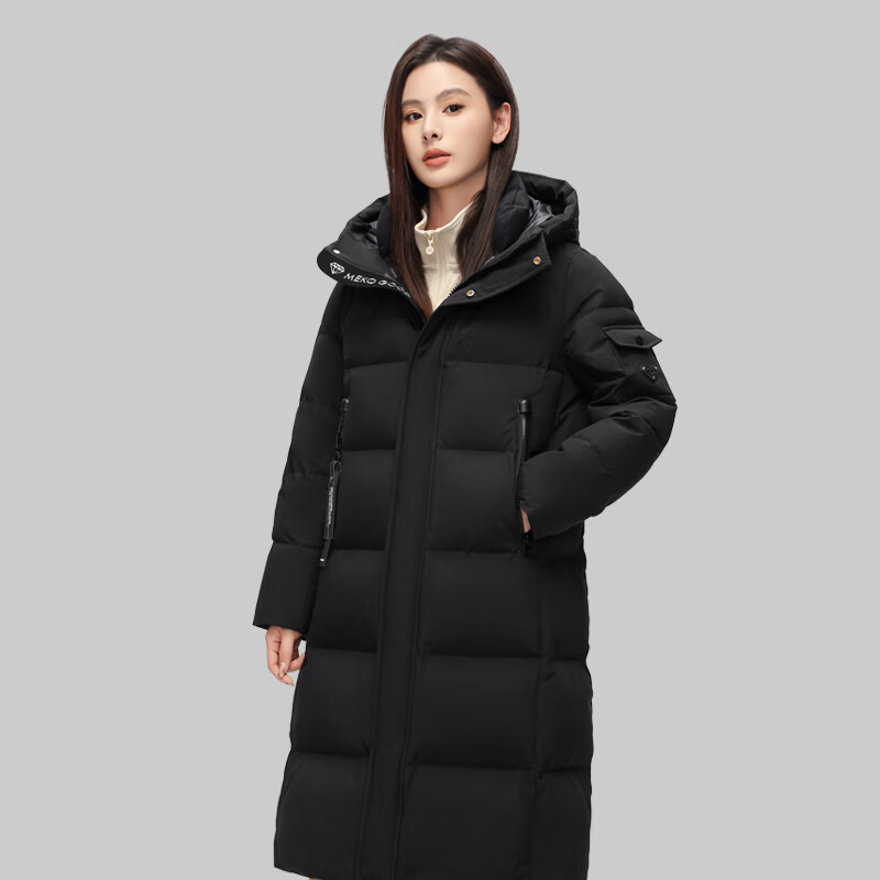 拉夏贝尔(La Chapelle)冬季女士中长款连帽防风保暖羽绒服加厚女款时尚休闲户外1659 米色 L (建议120-140斤)