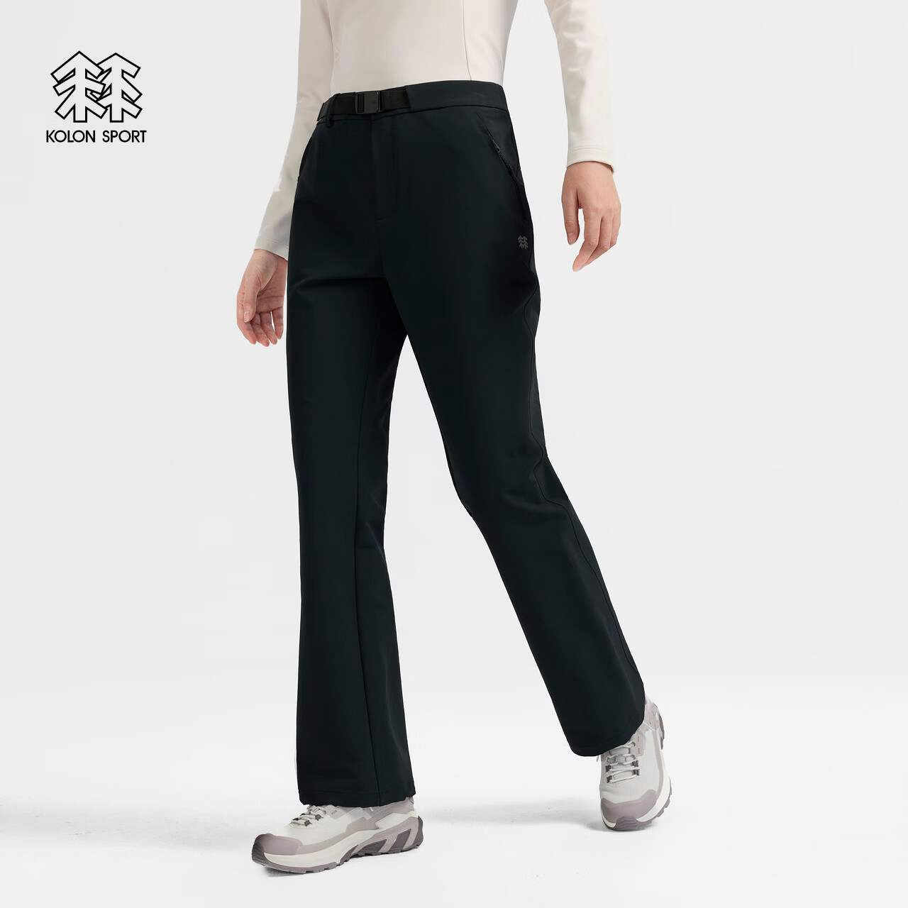 KOLON SPORT/可隆户外软壳裤 女士Boots cut双层编织软壳长裤
