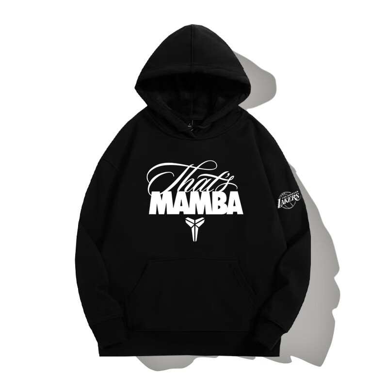 supnba21湖人队黑曼巴科比连帽卫衣男秋季青年潮宽松落肩长袖上衣