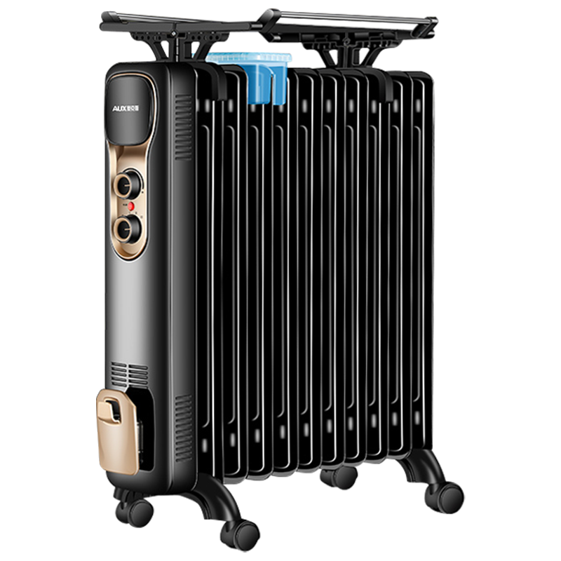 奥克斯油汀取暖器电暖风机电暖器电热油丁片省电静音节能电暖气家用 黑+金9片