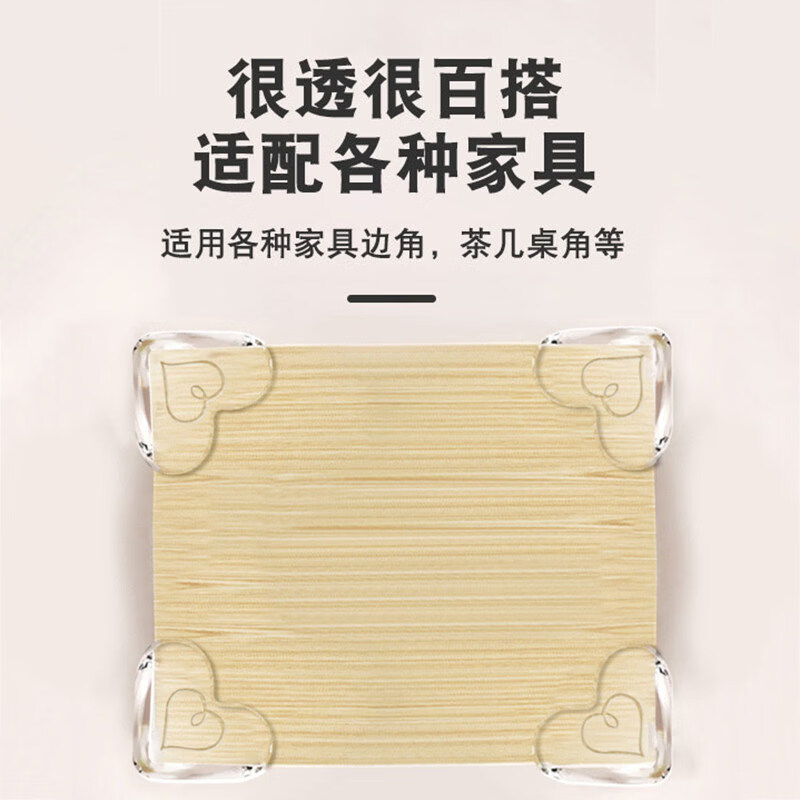 家具直角加固护角桌角防撞可爱软矽胶透明防磕碰安全家俱柜床角贴 【门把手防撞环】4个装
