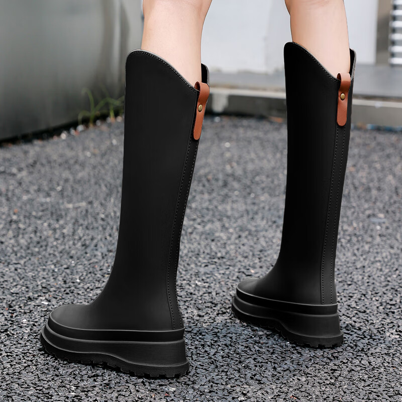 DG&DU新款雨鞋女款外穿时尚高筒雨靴网红加绒长筒水鞋防滑工
