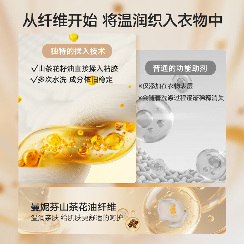曼妮芬升级款女士秋衣秋裤女套装无痕舒适亲肤刺绣圆领秋冬内搭打底内衣 琥珀流光+雪肌肤 L (165) 适合101-130斤