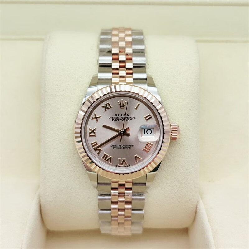 【二手95新】劳力士女表女装日志型自动机械18k玫瑰金日历28mm瑞士