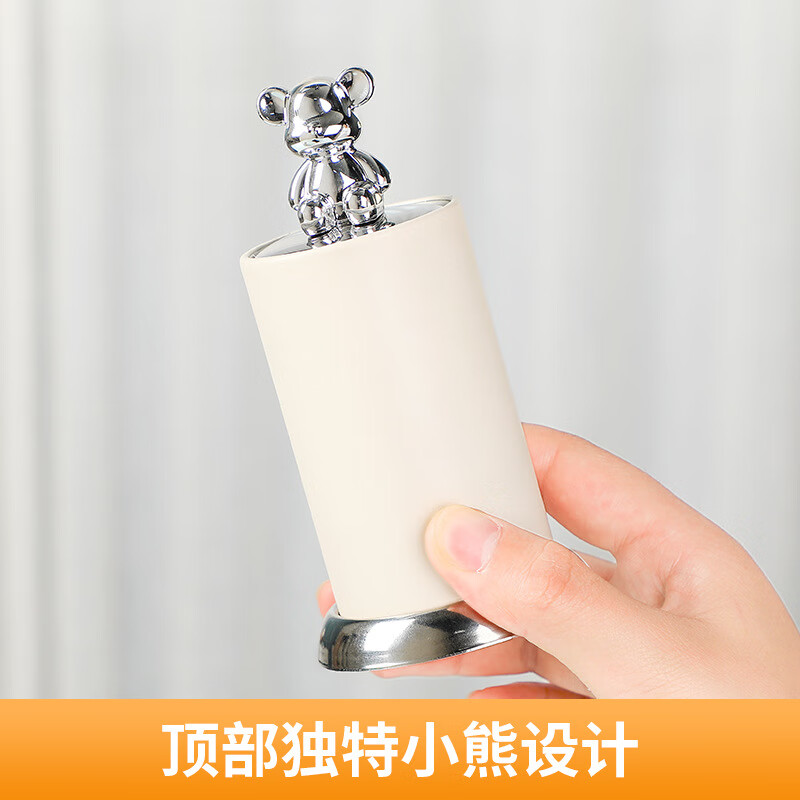 不锈钢牙签盒家用个性创意按压式牙签筒酒店高端自动弹出牙签罐 亮光直筒款升降牙签盒