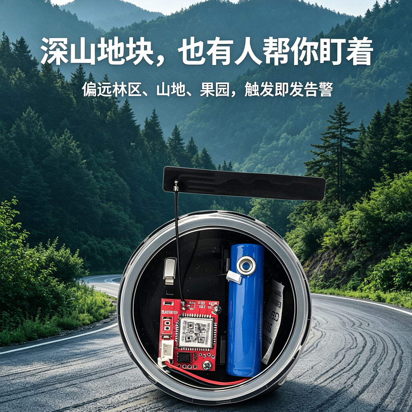 新款4G报警器户外远程果园蜂箱防盗器云报打电话农田防盗警报器 【升级圆盒款】