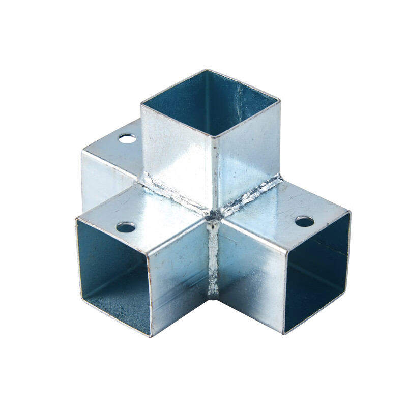 镀锌铁管三通连接件 楼梯方管接头平面免焊接配件转角t形直通两通