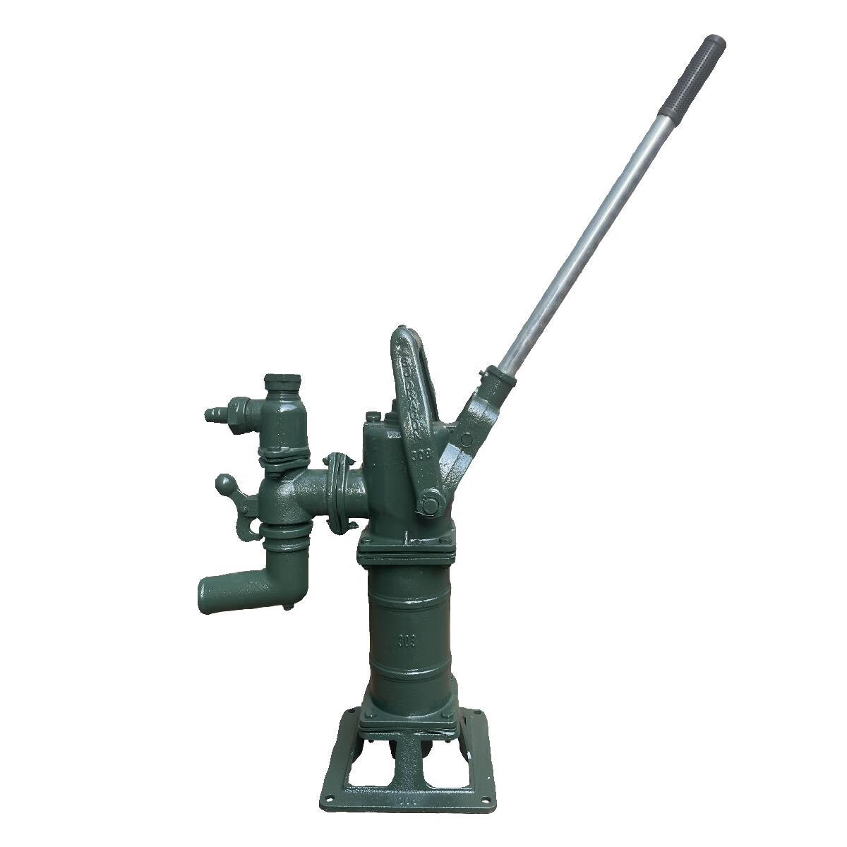 手動搖水泵鑄鐵井頭高壓水泵壓水機深井壓水泵手搖泵人力手壓泵井 深井手壓泵19kg墨綠色