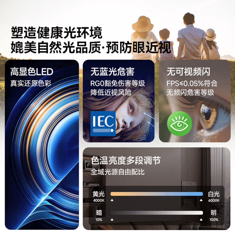 欧普照明（OPPLE）LED客厅吸顶灯护眼灯现代简约灯具卧室灯入户过道灯厨房灯阳台 [包安装][质保十年]方80*80cm高亮白光96瓦