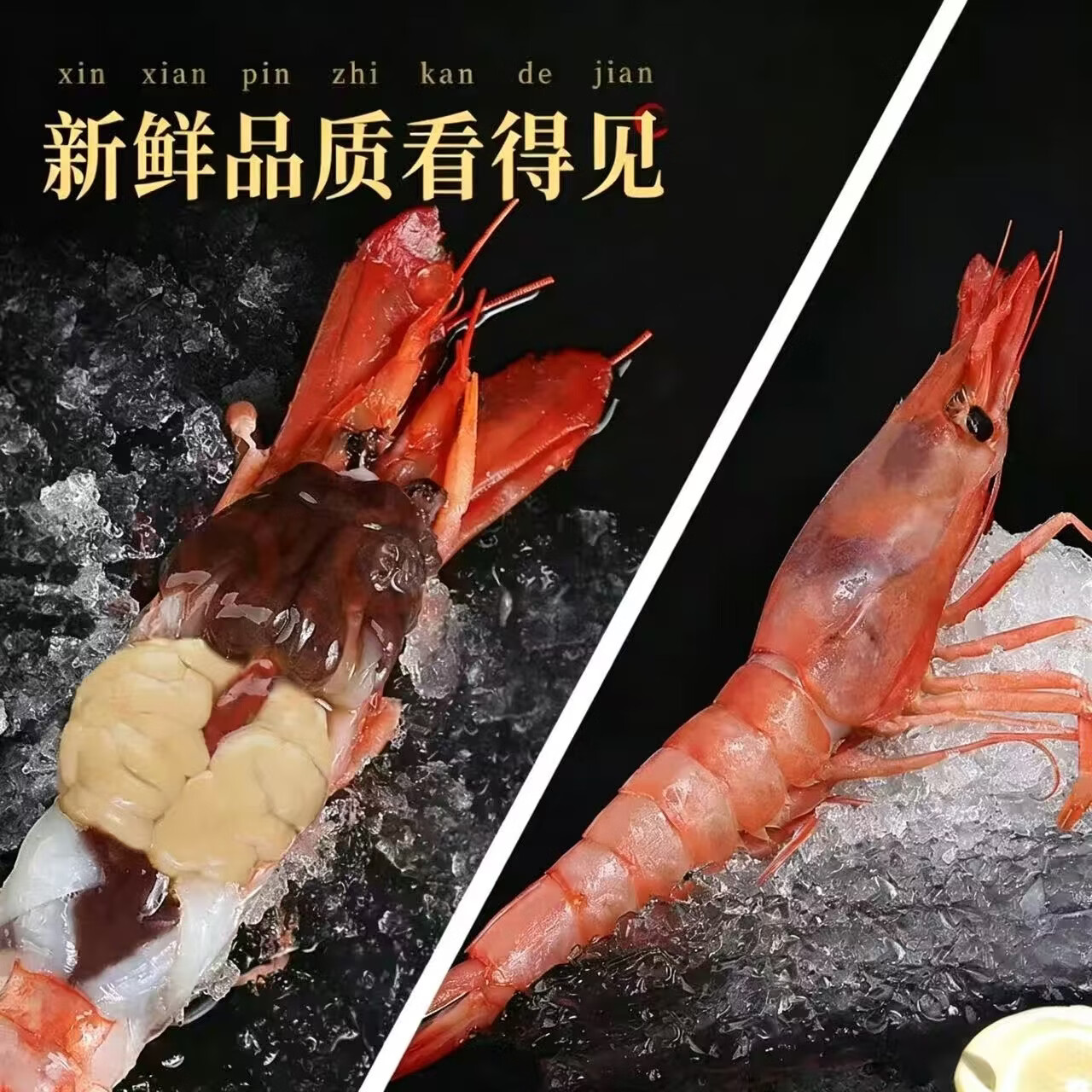 特大东海红魔虾深海大虾胭脂虾凉拌生腌刺身香煎商用鲜活冷冻顺丰 【特大号1盒装】到手5-6只 260g(净重) 约18cm虾脑充足