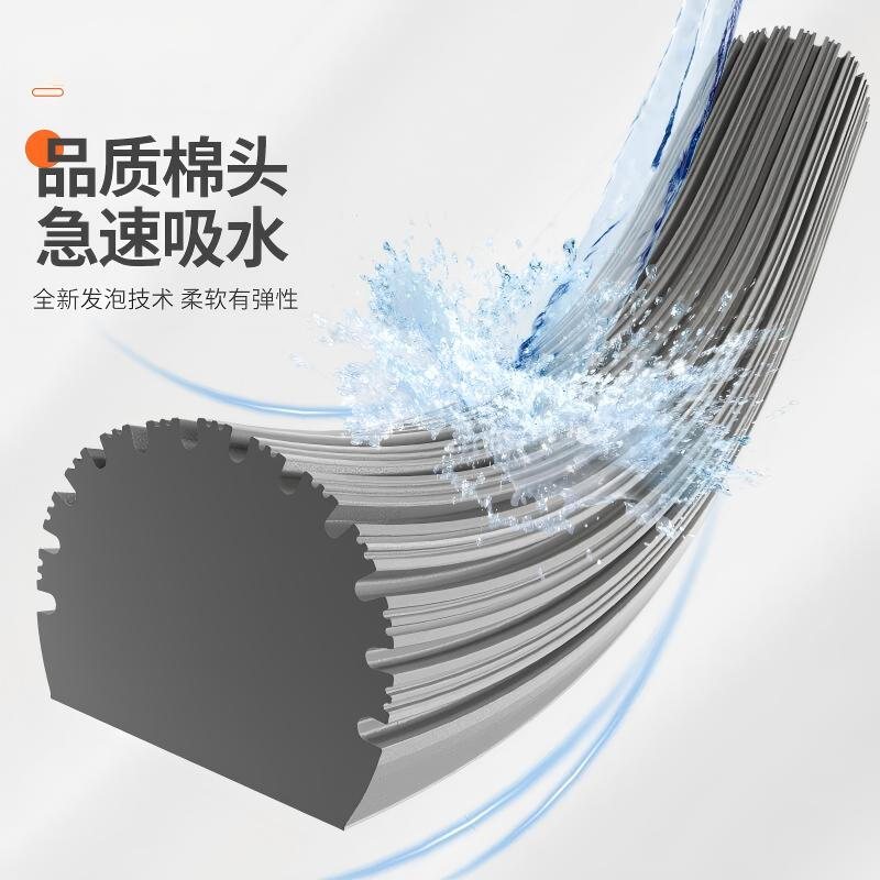 佳帮手海绵拖把家用一拖净免手洗2026懒人拖地神器吸水刮拖一体胶棉墩布 【包邮】【4重挤水】38cm双头+卡座+拖把桶