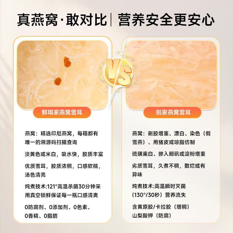 鲜珥家菌菇干货燕窝花胶礼盒即食胶原蛋白孕妇早餐代餐鱼胶羹中秋节礼盒 燕窝雪耳 150g*6瓶 【礼盒】