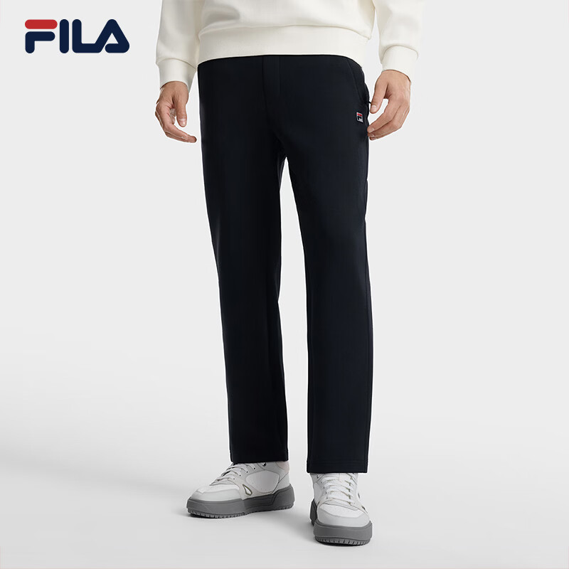 FILA 斐乐针织长裤男士26冬新款简约基础裤子休闲裤直筒裤挺阔 传奇蓝-NV M 170/80A/M