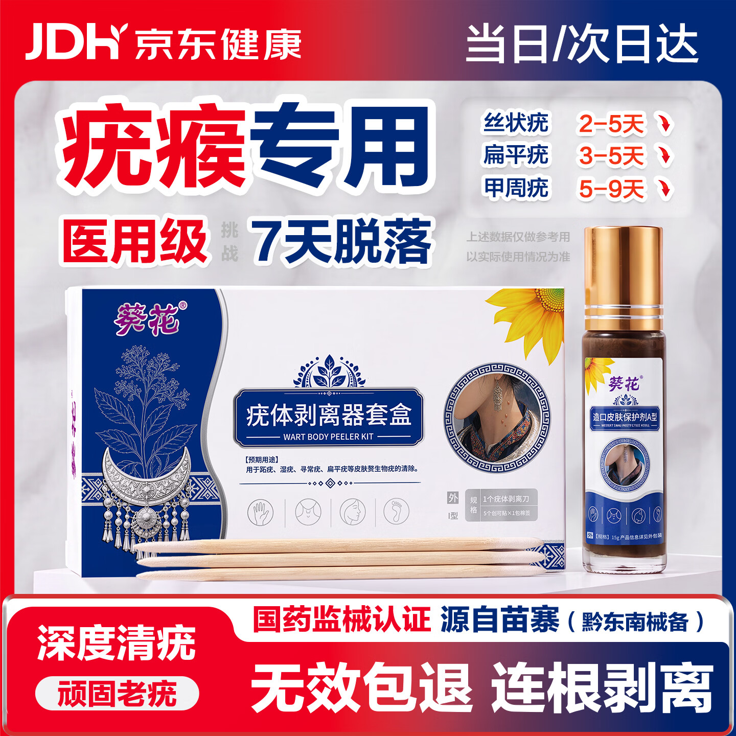 葵花扁平疣体祛脖子上小肉粒丝状疣灵专用去除HPV凝胶脱落药膏克疣膏 42.54元 - 86线报