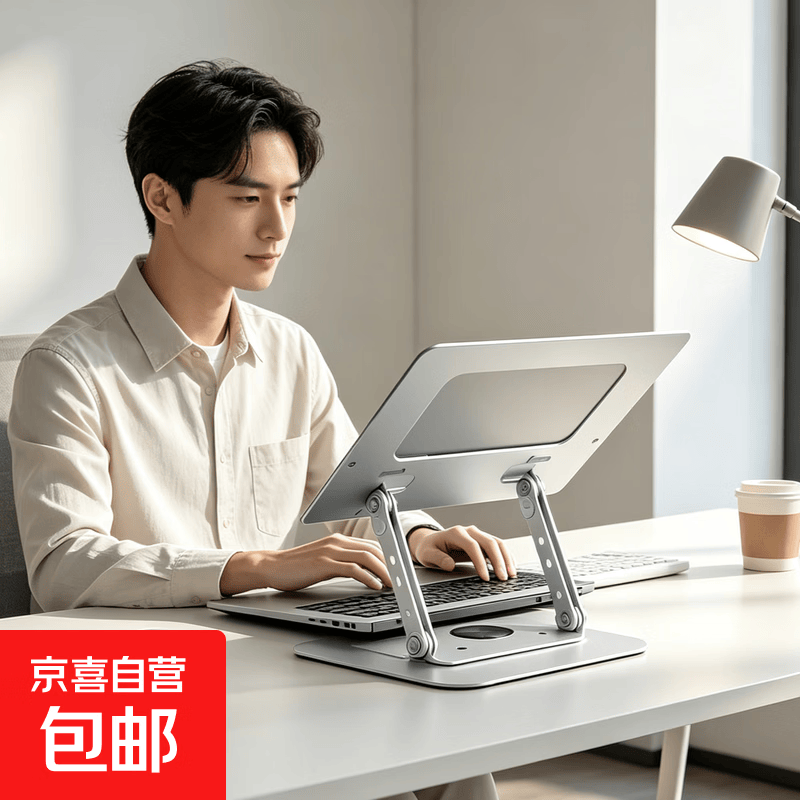 笔记本支架N3折叠升降散热底座平板电脑散热器便携桌面支撑架 笔记本折叠支架【全金属高档款】银色
