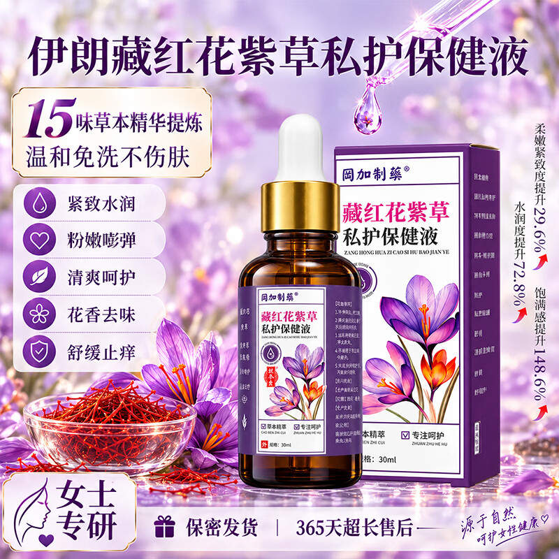 补养堂藏红花紫草私护保健液紧致饱满保养植物萃取安全健康女生外用精油 【再加3元多拿一盒】2盒装
