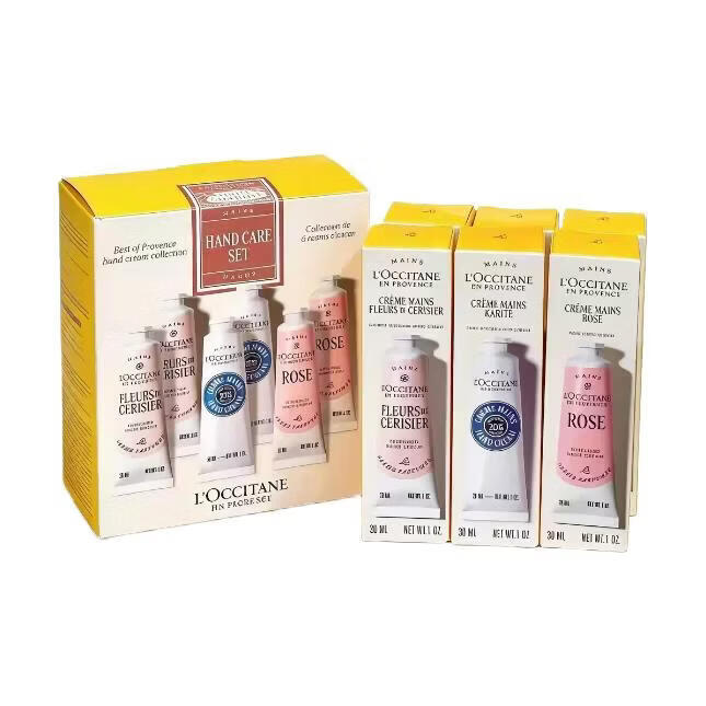 欧舒丹（L'OCCITANE）护手霜30/75/150ml乳木果杏仁樱花玫瑰橙教师节日礼物 澳版八件套30ml*8件套