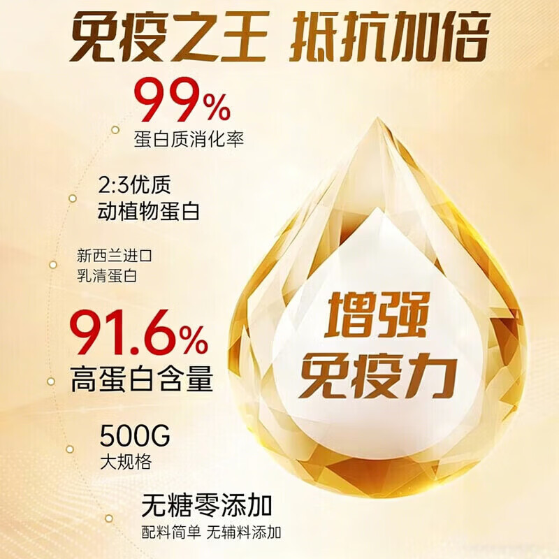 黄金搭档蛋白粉中老年人乳清蛋白粉术后恢复增强免疫补充营养送礼送父母 【增强免疫】 500g*1罐
