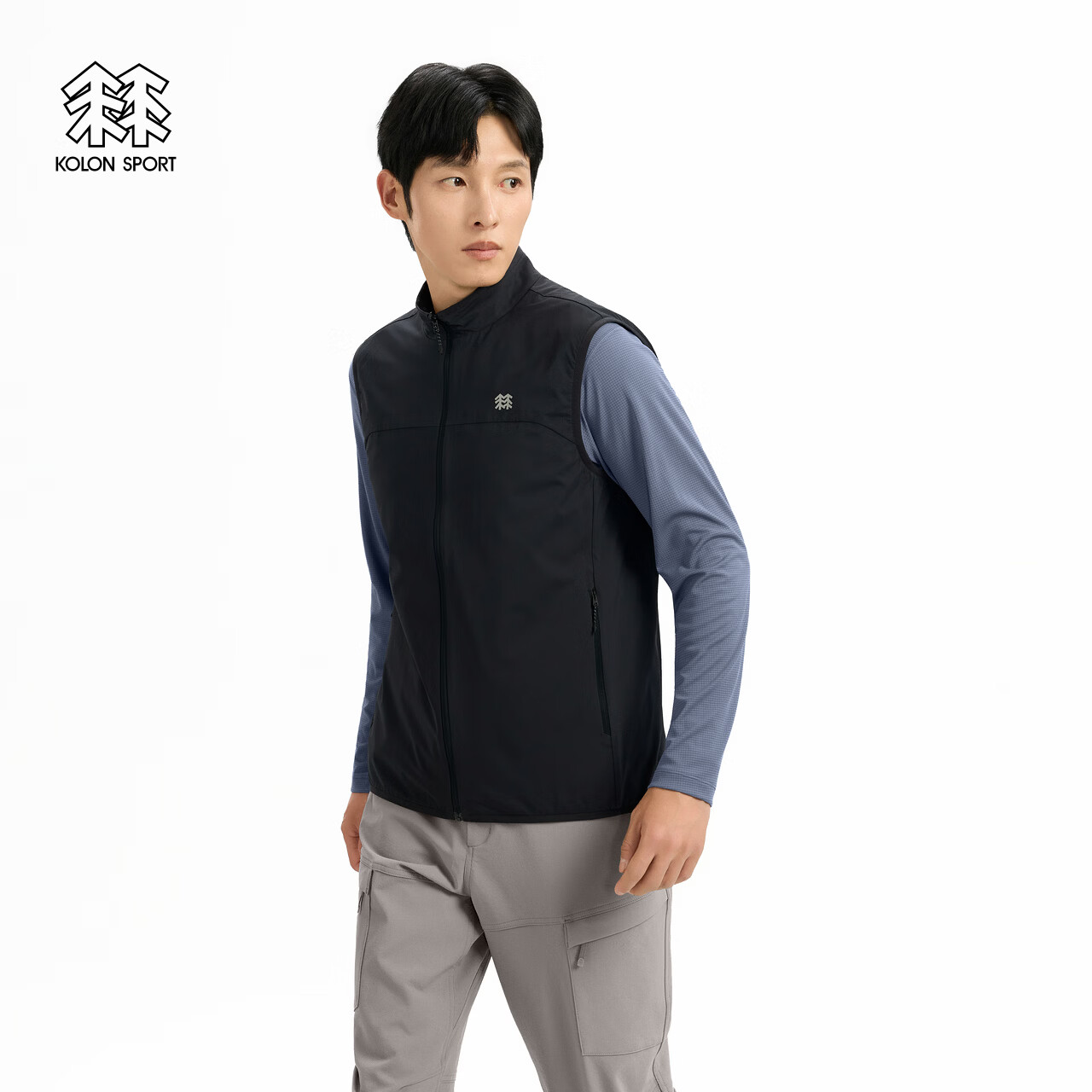 KOLON SPORT/可隆户外抓绒衣 男士透湿防风Polartec抓绒两面穿马夹