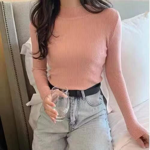 有只绵毛衣女2026秋冬新款长袖中领内搭打底衫半高领套头针织衫小立领 2件下单备注自选颜色 均码 【适合80-140斤】