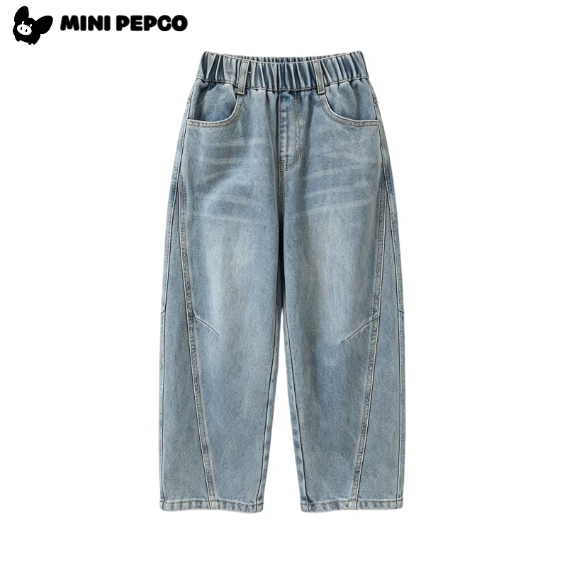 小猪班纳(PEPCO)男童牛仔裤潮流弯刀长裤 活力蓝 170 【建议160-165cm】