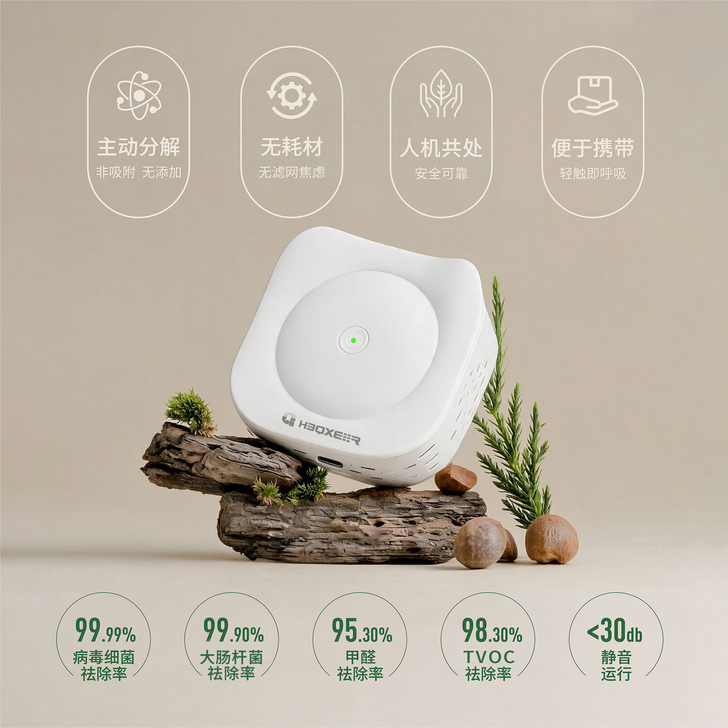 清旭尔然【高配充电款】家用空气消毒机 卫生间消毒除味宠物除臭衣柜鞋柜去味办公室母婴室除甲醛 充电黑+MOFS除味喷雾200ml