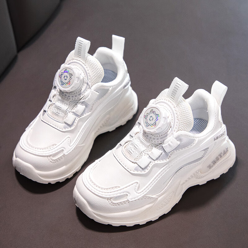 雅尔索青少女童初中小学小女孩鞋子9-12岁暴走鞋秋冬款女童鞋旋转纽扣