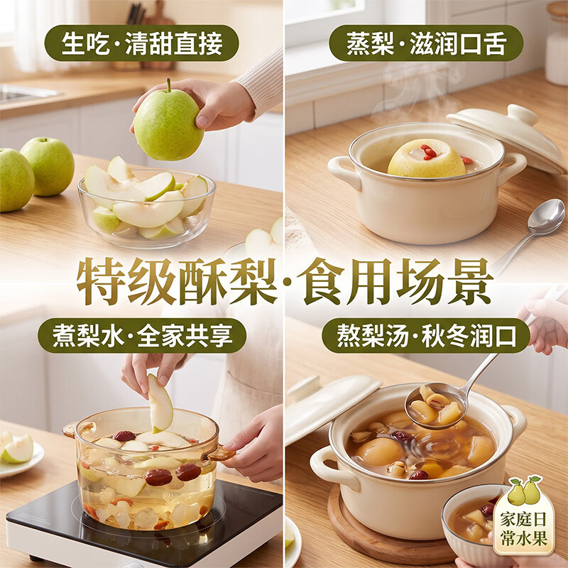 玉芬宁陵酥梨 新鲜应季水果大果脆甜多汁 当季生鲜水果 中秋送礼 净重4.5斤【单果300g+】