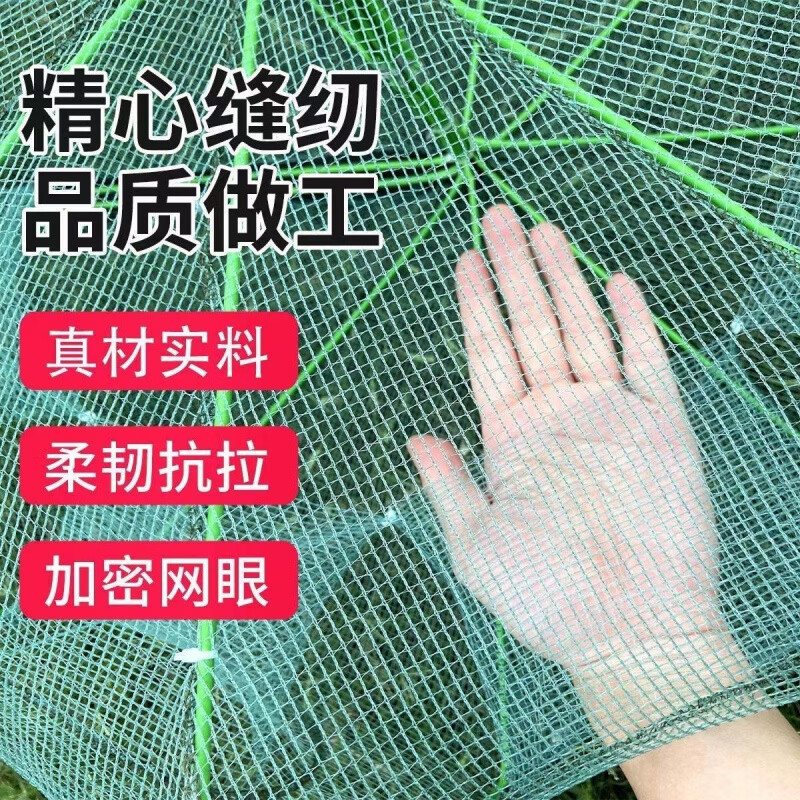TULX鱼笼子地网鱼笼网鱼捞鱼网地网鱼网撒网装鱼特大号神器 80 【大24孔36-80】+5包鱼食+工具
