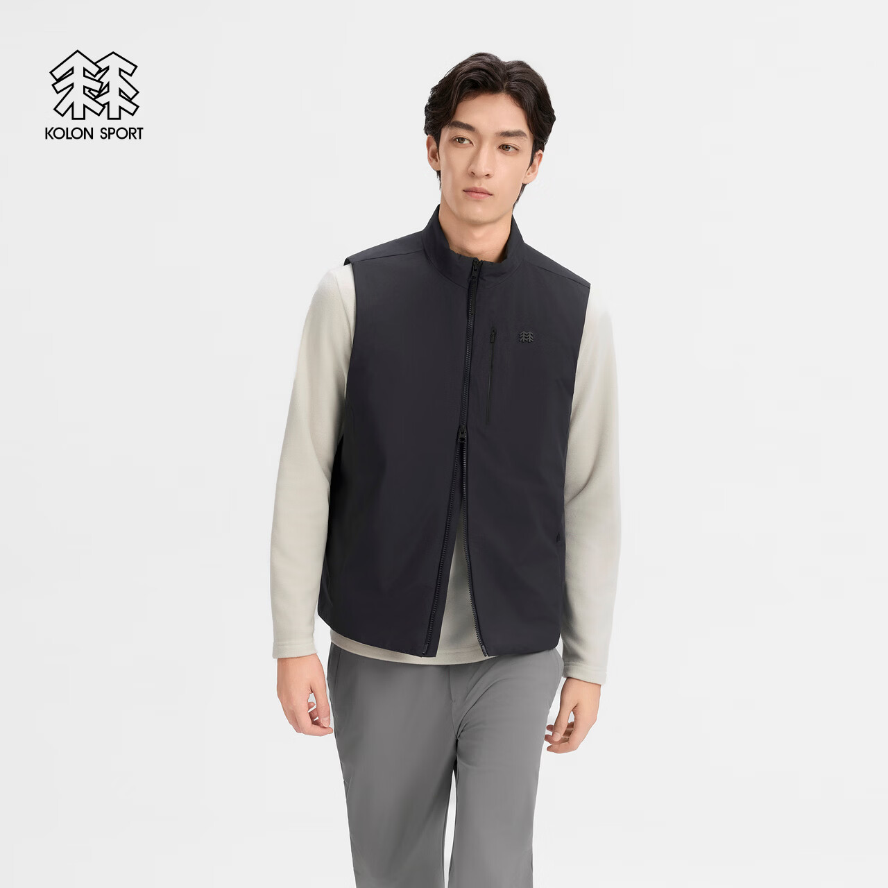 KOLON SPORT/可隆户外棉服 透湿防水防风P棉男士轻量棉马夹