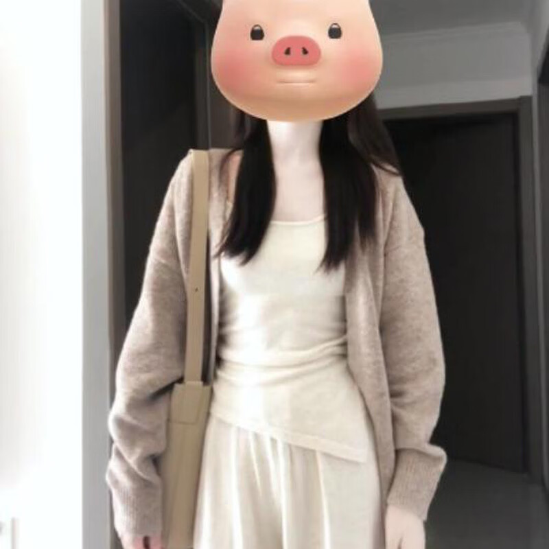 浪莎韩版hiphop开衫毛衣女春秋宽松慵懒风软糯温柔休闲百搭针织衫上衣 卡其色 【软糯亲肤】 均码 【建议80-140斤】