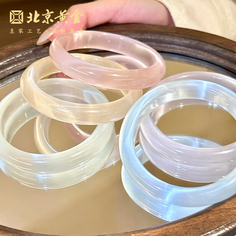 北京黄金白月光手镯浮光幻彩夏日缤纷玻璃猫眼石手镯送女友老婆生日礼物 冰冰蓝猫眼手镯 【内径约52mm】