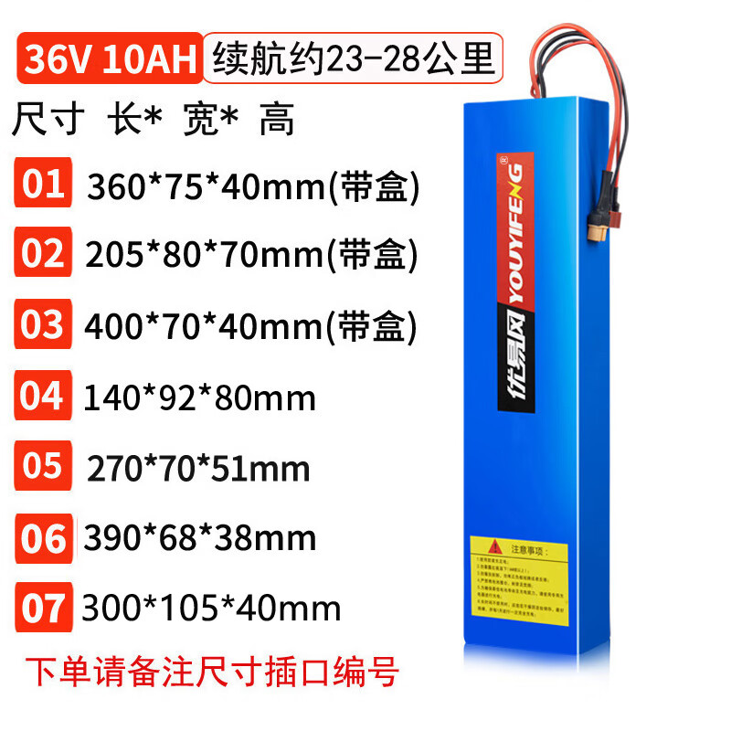 工马滑板车电池24v36V48适配阿尔郎希洛普折叠电动车锂电池电瓶小海豚 36V-10AH