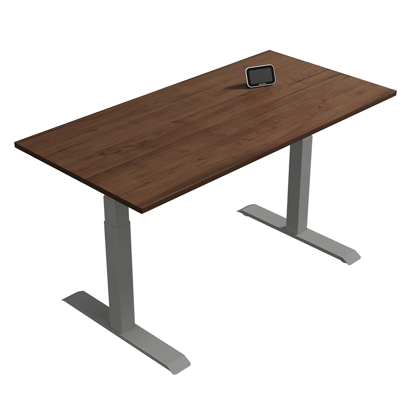 乐歌AI2智慧屏智能电动升降桌声控触控智能升降站立办公电脑台式桌居家升降桌灰胡桃木色1.8米桌