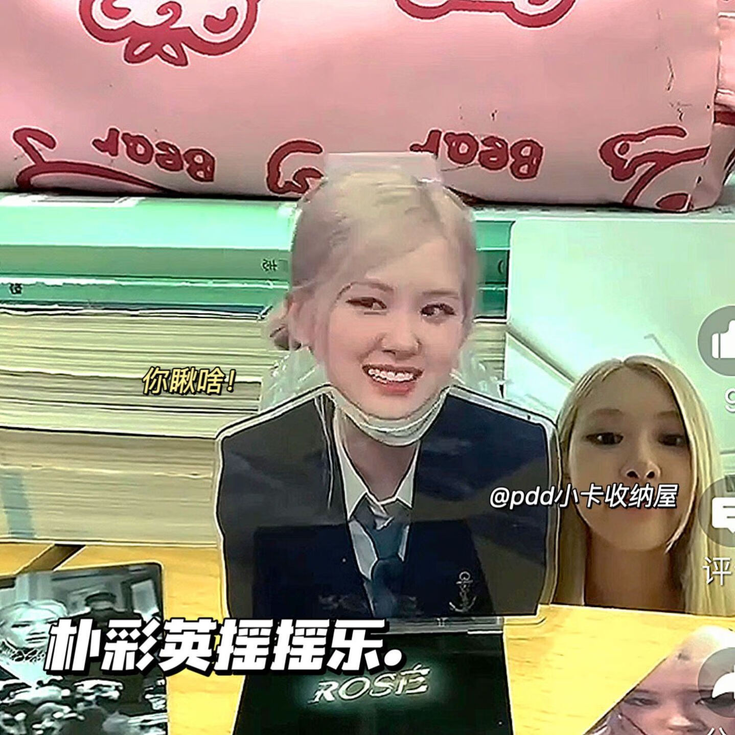 维诺亚black pink周边朴彩英摇摇乐创意亚克力摇头摆件电动搞笑桌面立