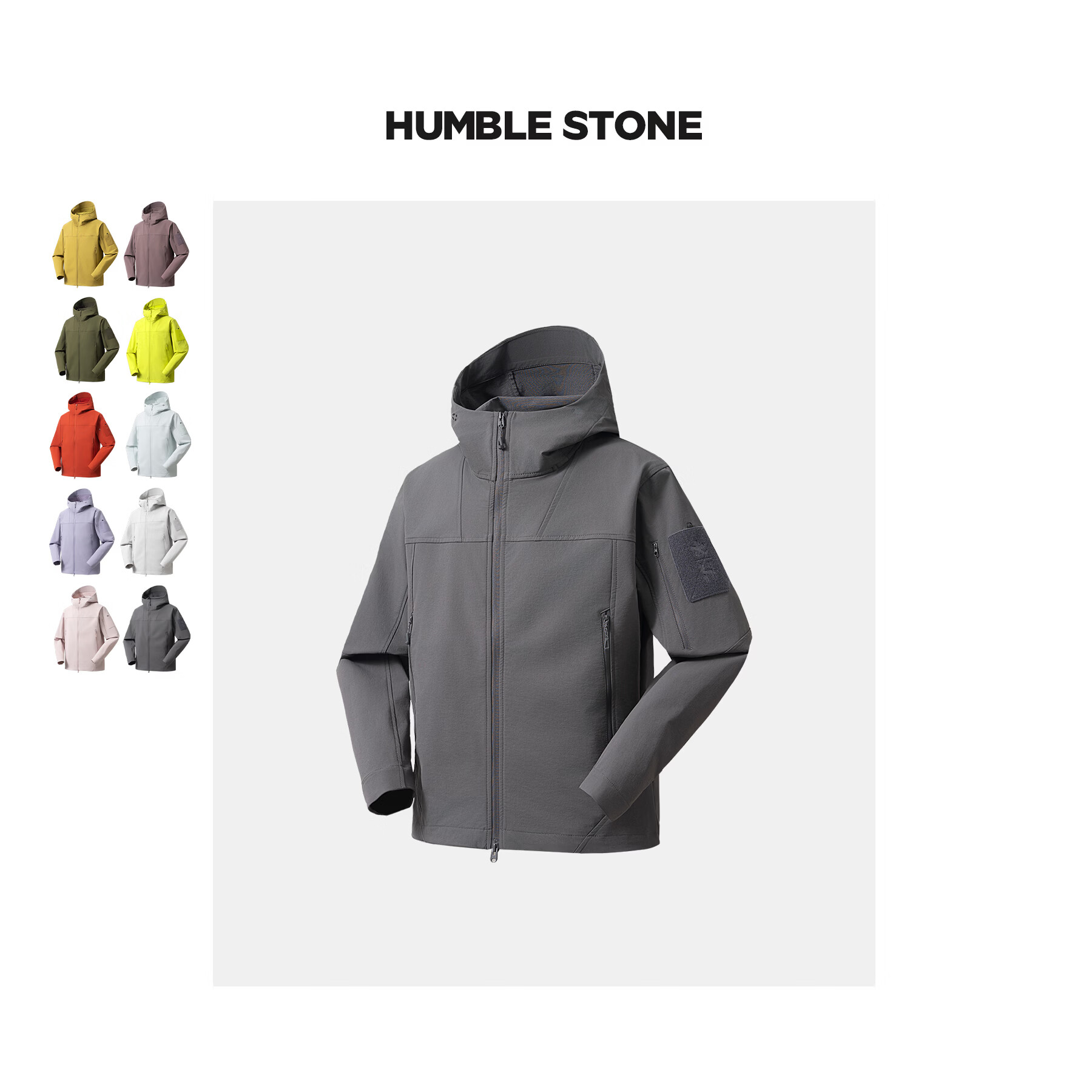 悍石HUMBLE STONE【驭峰.战术2.0】户外轻量透气软壳冲锋夹克26003 玄青黑 2XL 建议165-185斤
