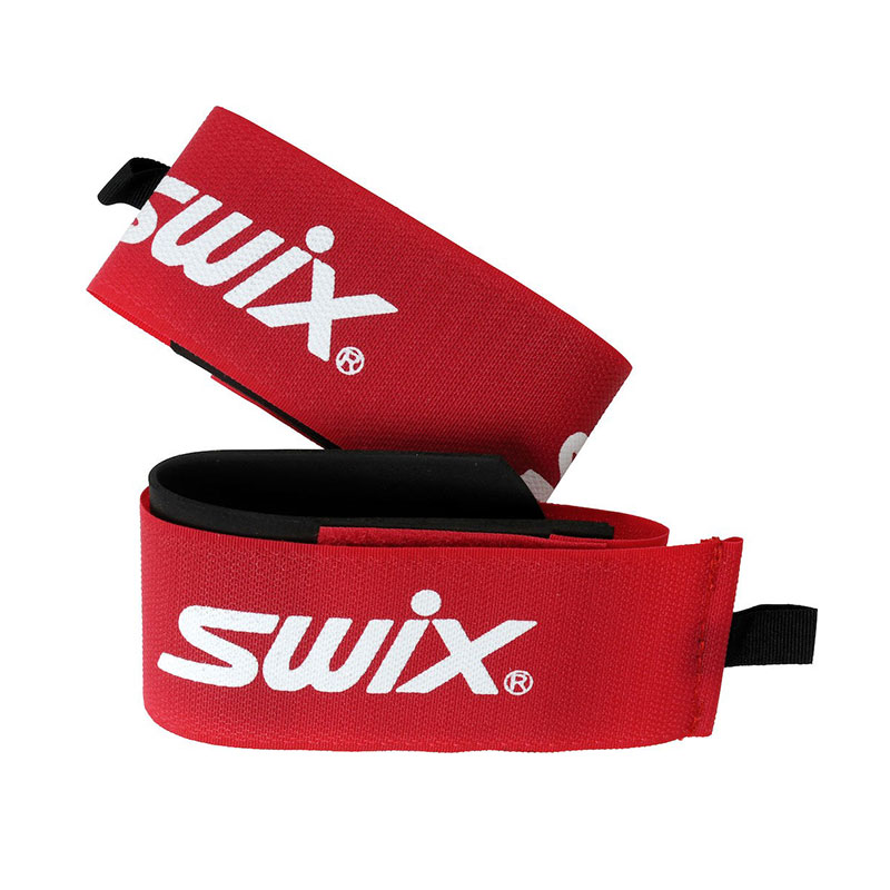 SWIX滑雪板綁帶雙板板圈 Carving雪板固定保護帶 板底保護 防滑防摩擦綁帶 加長加寬捆綁帶 紅色一對 均碼