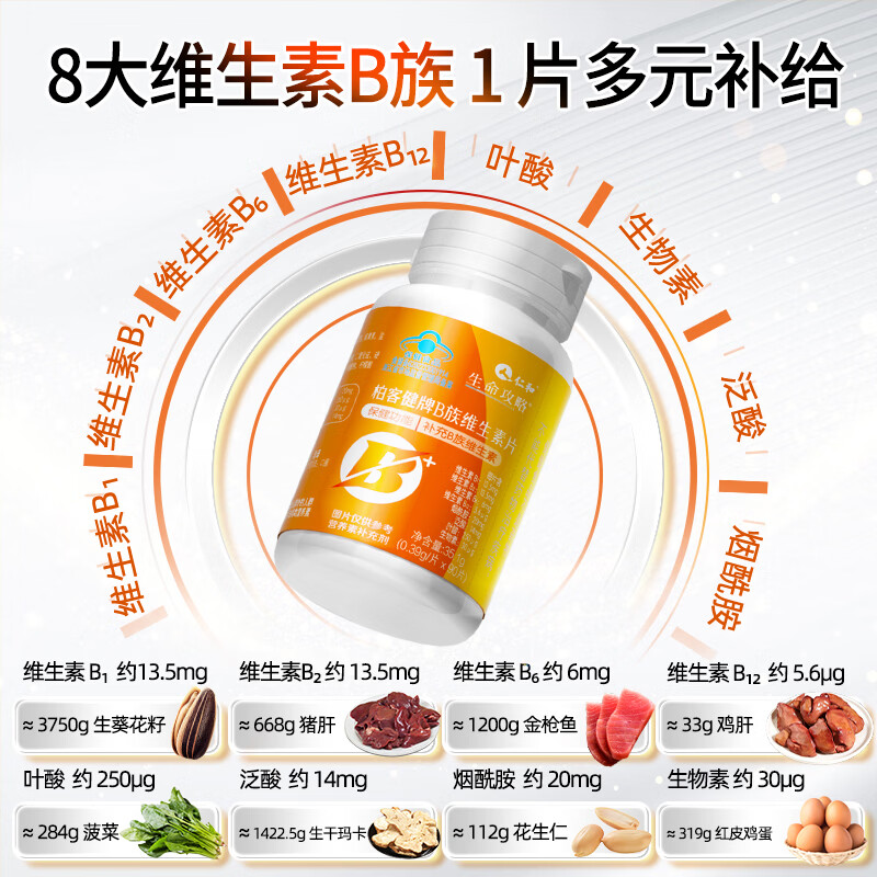 仁和B族维生素片b1官方b2b12正品b6片多种复合维生素片男女保健品含片 90片*5瓶 【巩固健康装】