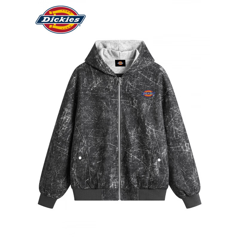 Dickies美式潮牌休闲夹克男士2026秋季新款宽松舒适撞色高街百搭外套男装 巴黎灰色 【官方正品】 L 【建议110-130斤】