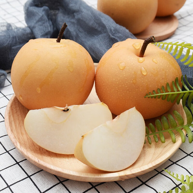 佑嘉木正宗山东莱阳秋月梨整箱新鲜水果脆甜薄皮超大果农家现摘山东 净重4.5斤普通装
