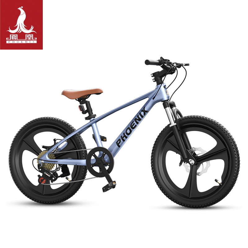 凤凰（phoenix）镁合金儿童自行车6-15岁小学生中大童单车男女款 陆虎一体轮 科技蓝 20寸