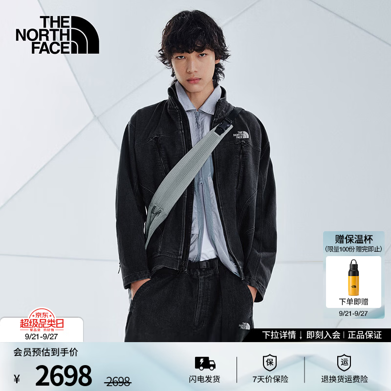 北面（The North Face）UE设计师款男士休闲牛仔夹克酷爽外套户外26秋冬新款|8HWJ T5M/宇宙黑 M /170/92A