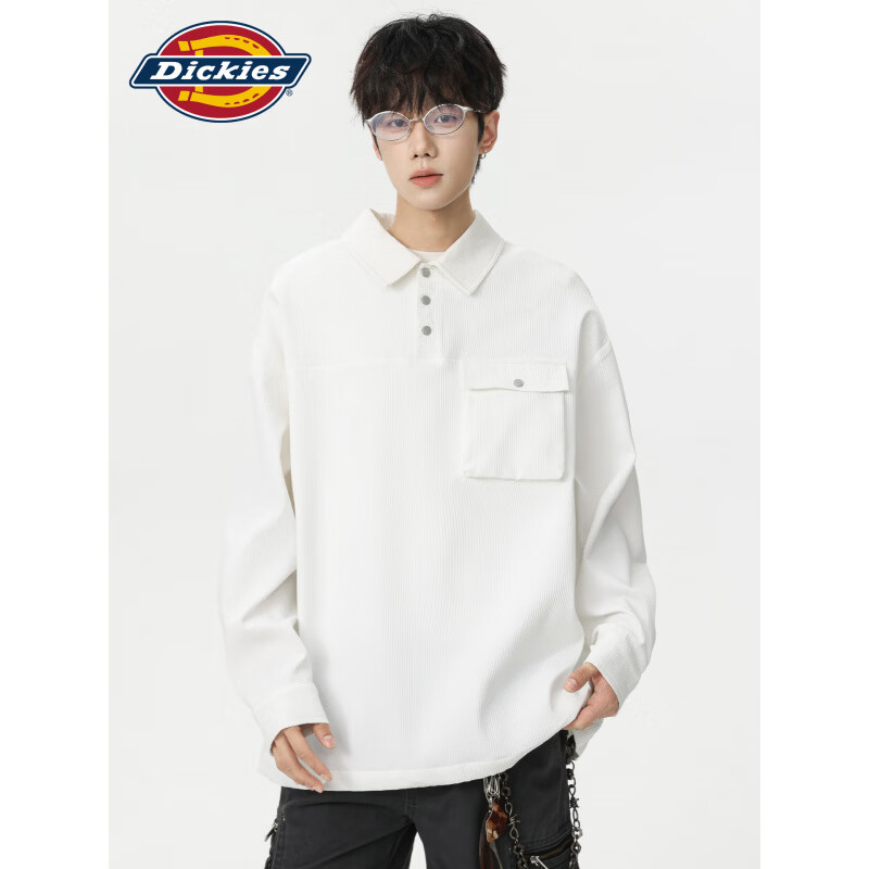 Dickies港式复古休闲POLO衫男士2026年秋季新款宽松舒适百搭潮牌上衣服装 黑色 【官方正品】 4XL 【建议10-210斤】