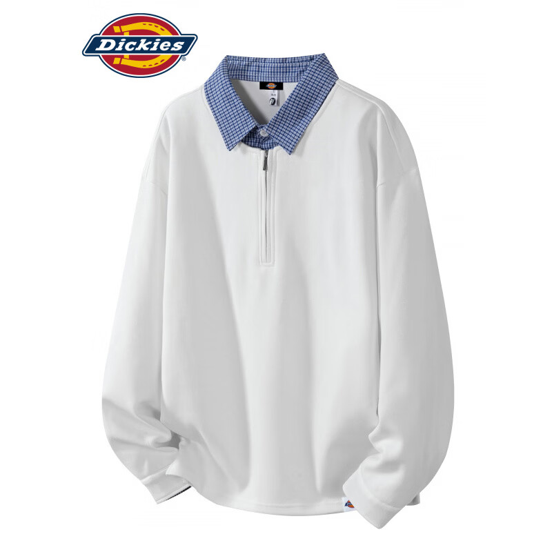 Dickies美式复古休闲长袖POLO衫男士2026年秋季新款宽松舒适百搭上衣服装 黑色 【官方正品】 XL 【建议130-150斤】