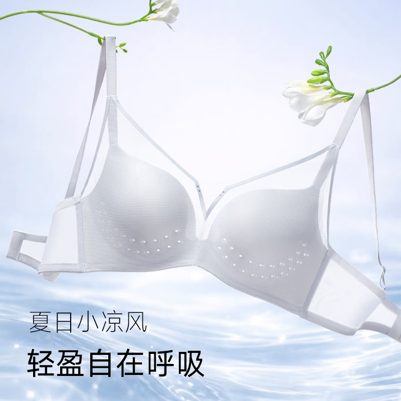 伊维斯(ENWEIS)【小凉风】聚拢内衣女小胸显大透气无钢圈新月风槽杯轻薄无痕文胸 流光肤 75A 34