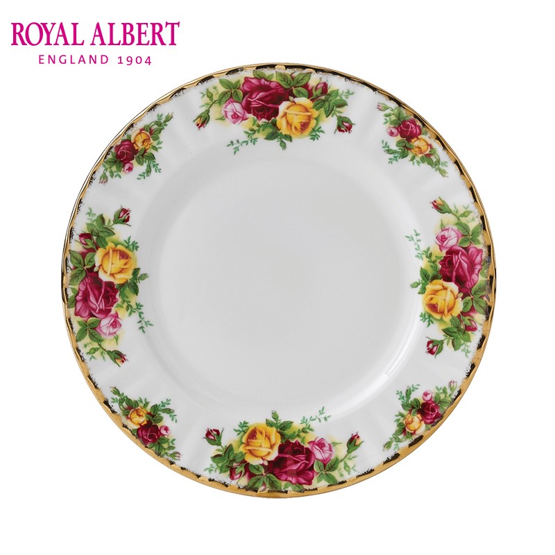 Royal Albert英国皇家阿尔伯特骨瓷老镇玫瑰餐具欧式奢华复古餐盘 20cm餐盘