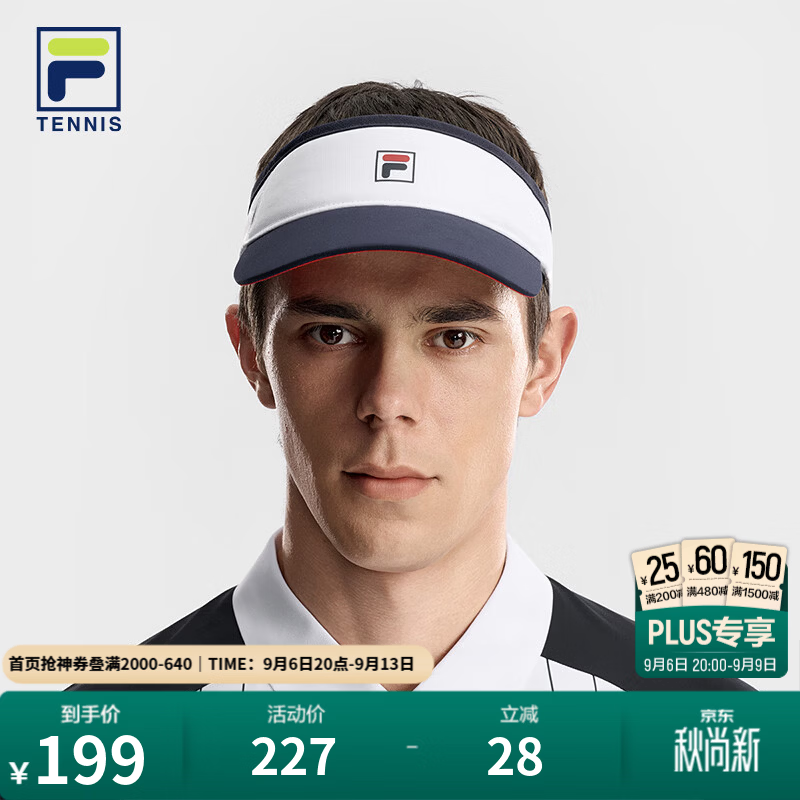 FILA【孙千同款】空顶帽丨斐乐女帽秋季新款防晒网球运动遮阳白色帽子 传奇红-RD