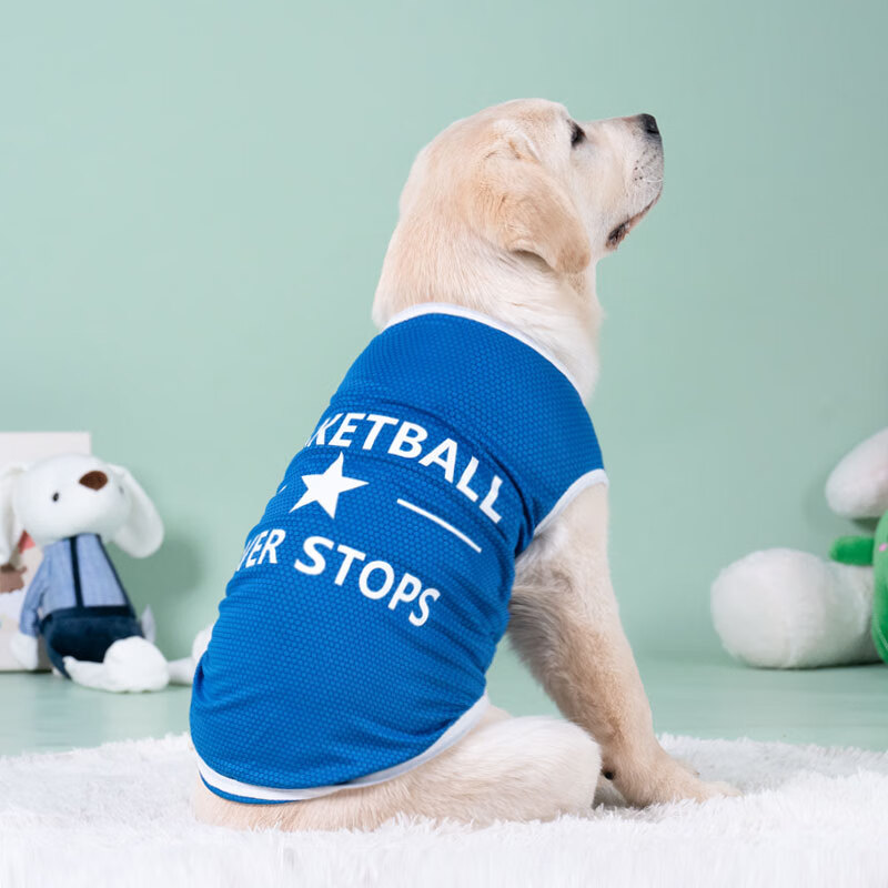 小中大型犬宠物 【藏蓝】五角星字母背心 s码-胸围35(适合3-5斤)