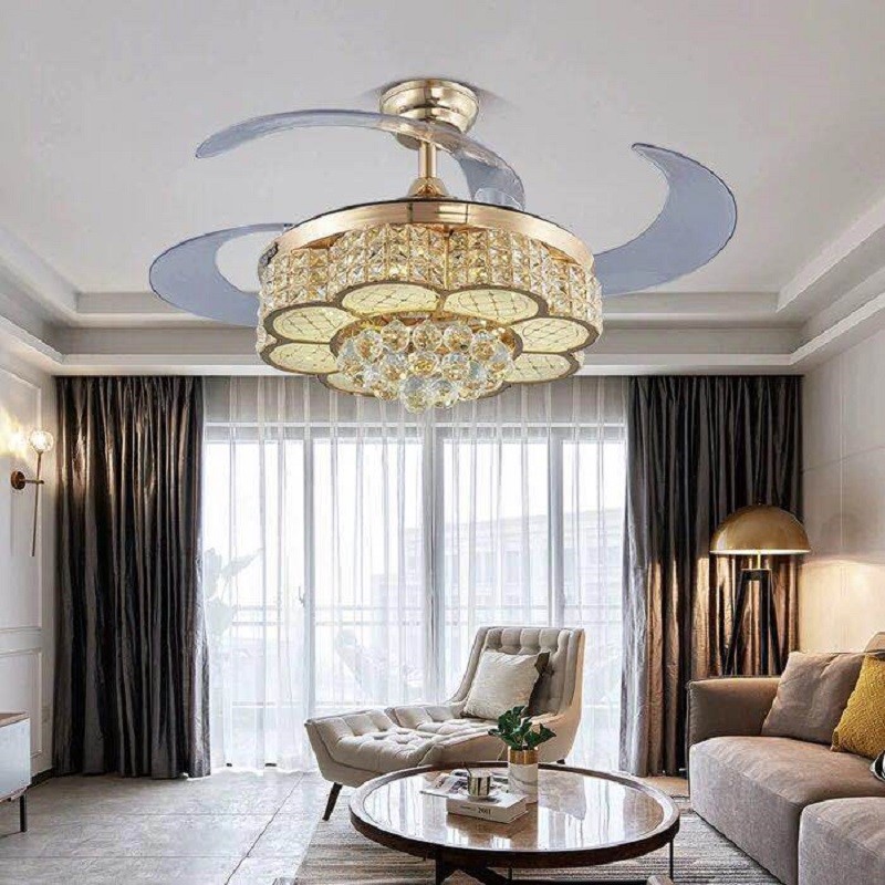 思洛迪 隐形风扇灯吊扇灯现代简约大气家用客厅卧室灯具电扇灯餐厅