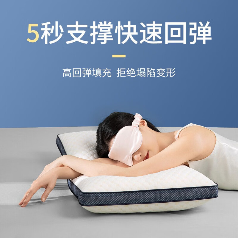 3D零压水立方分区太空回弹护颈枕头舒睡柔软枕芯助睡眠单双人家用 3D分区水立方中枕 单只装